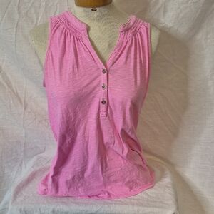 Lilly Pulitzer Pink Button-Front Tank Top
